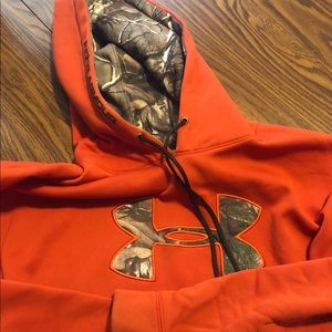 Under Armour Orange Camo Weatherproof Hoodie